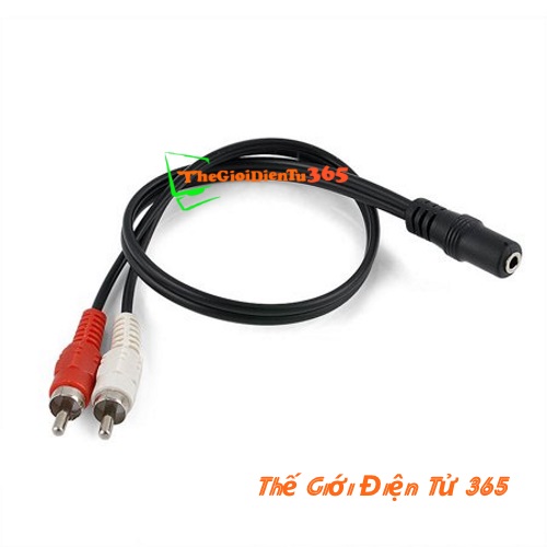 Cáp đầu jack 3.5 cái ra 2 đầu hoa sen
