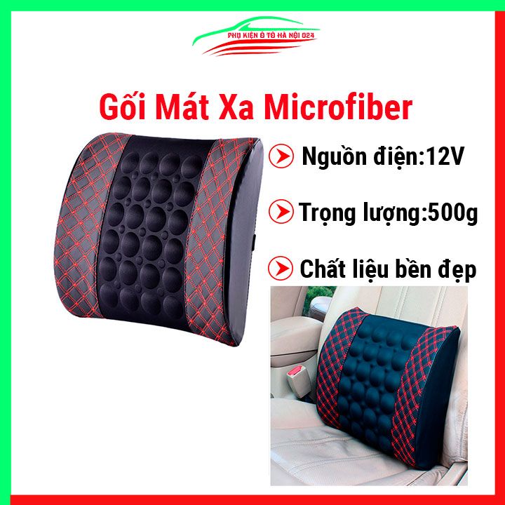Gối tựa lưng massage ô tô Microfiber chống đau mỏi lưng do ngồi nhiều 12VDC