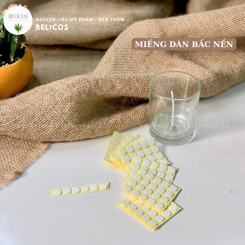 Miếng dán bấc nến trong suốt - Keo dán đế bấc 2 mặt