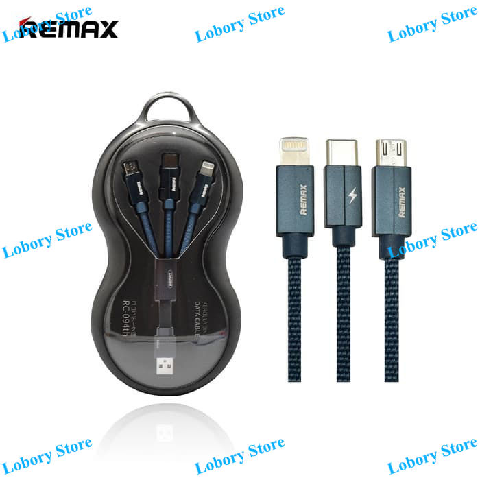 Cáp sạc vải 3 trong 1 Remax RC-094th