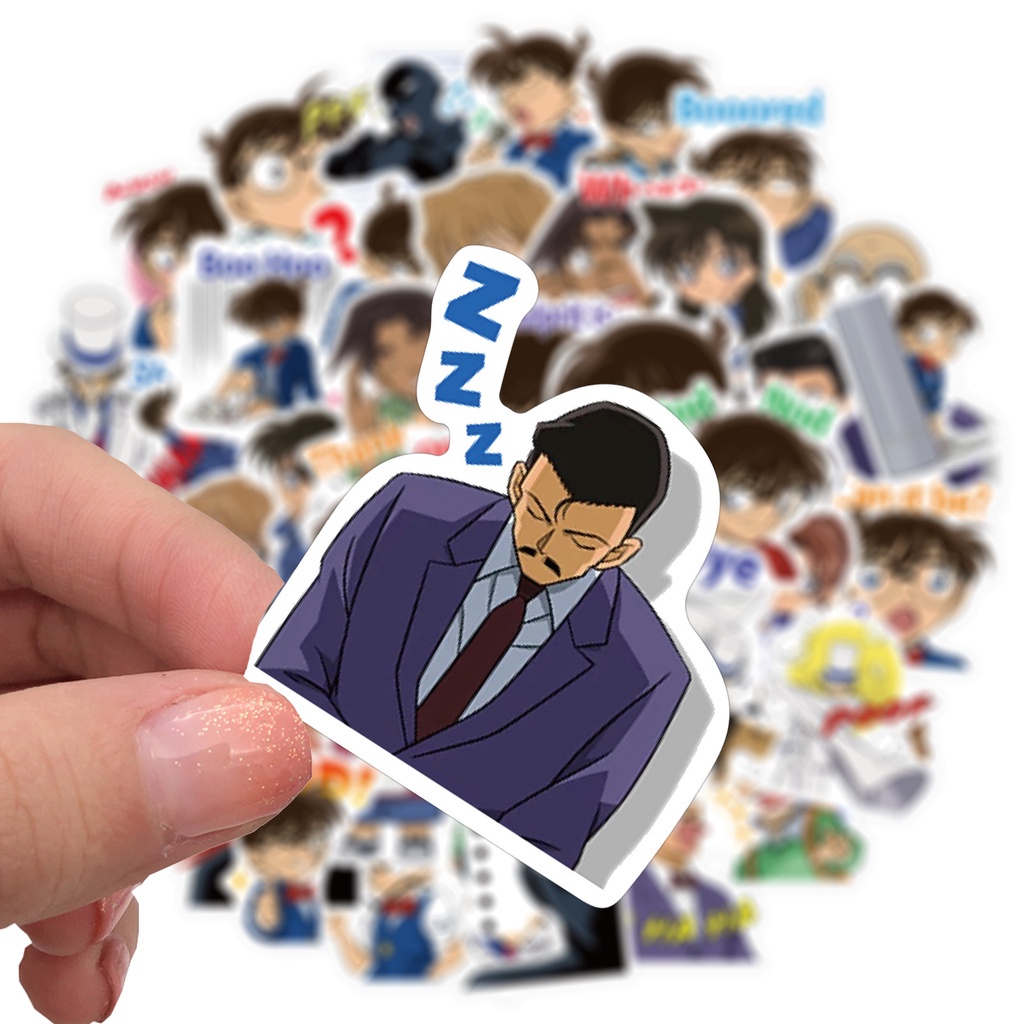 Set 50 sticker hình dán hoạt hình Conan chống thấm nước