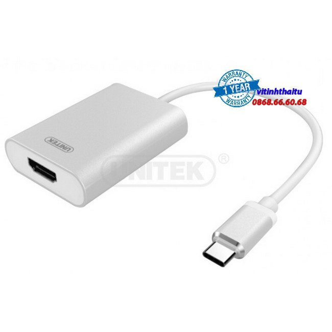 Cáp Type-C - HDMI (L) Unitek (Y - 6309) 20cm