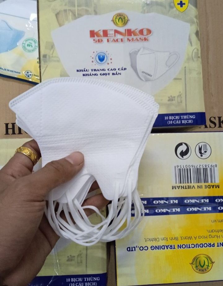 FRESHIP MAX THÙNG 100 Chiếc Khẩu Trang 5D KenKo Facemask 3 lớp Chống Bụi Mịn không lem son CHUYỂN SỈ LẺ 1591881346