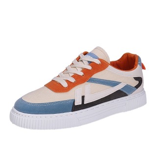 Giày thể thao nam, giày sneaker nam vải canvas đế bằng phối màu cam xanh cực thời trang, phong cách hàn quốc - export shoes 2