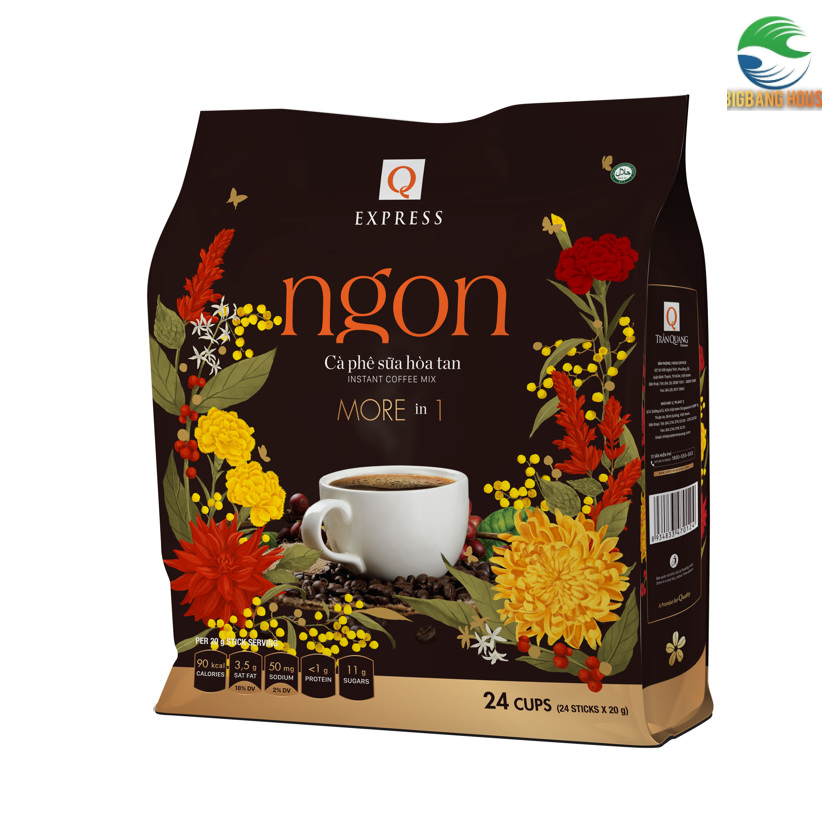 Cà Phê Ngon Trần Quang ( cà phê sữa More in 1), gói 24 tip
