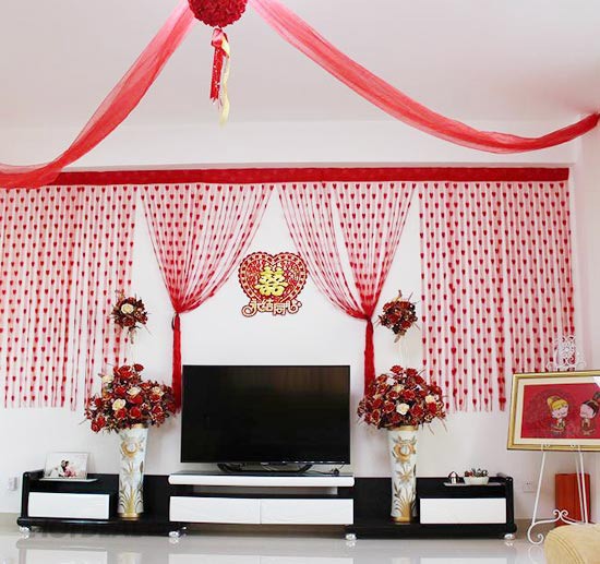 Rèm cửa dệt chỉ hình trái tim 3m x 3m