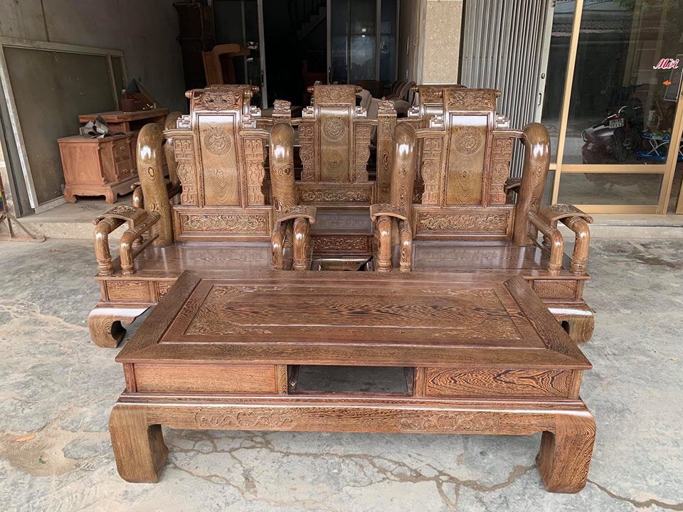 Bộ bàn ghế Tần Thủy Hoàng gỗ mun