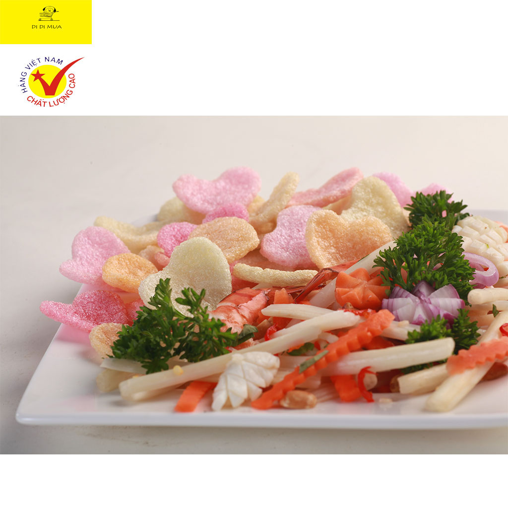[HCM]BÁNH PHỒNG TÔM HẠNH PHÚC 200gram (Trái tim) SA GIANG