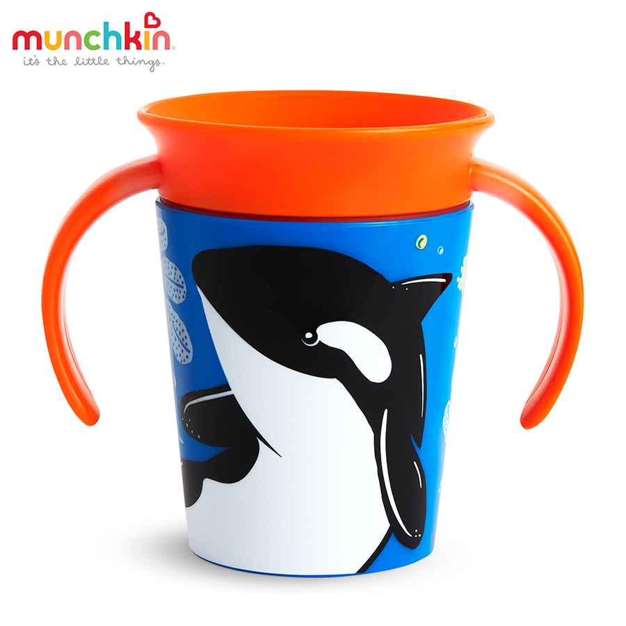Cốc 360 độ chống đổ deco có tay cầm munchkin 177ml mk17423