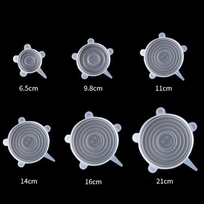 Bộ 6 Nắp Bọc Thực Phẩm Bảo Quản Thức Ăn Silicon ( Hàng Loại 1)