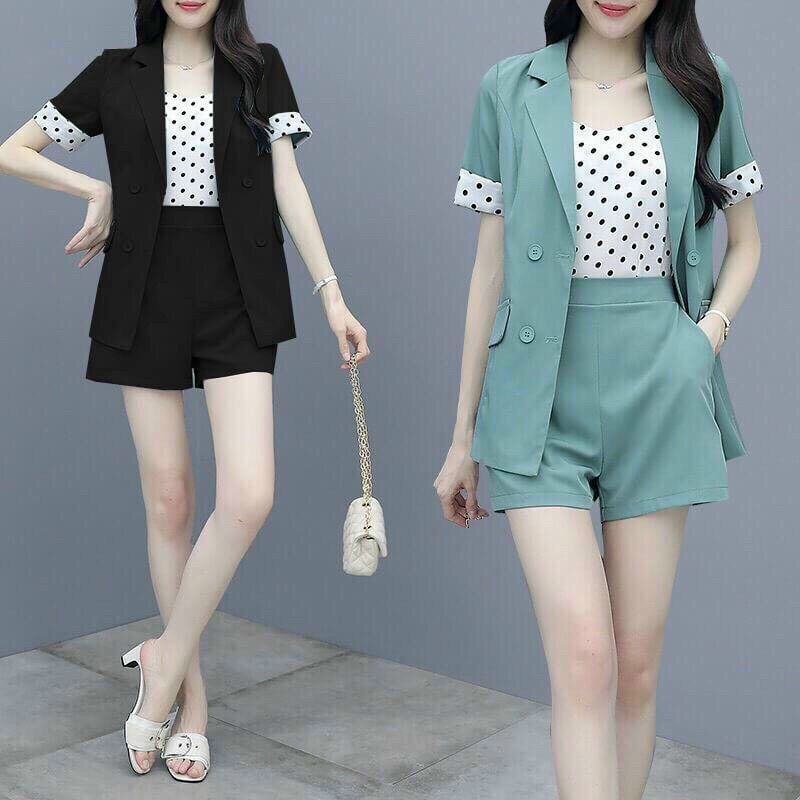 SET VEST SHORT PHỐI BI 3 MÓN CAO CẤP. QC270716
