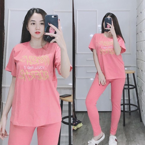 [HCM]ĐỒ BỘ THUN CO GIẢN MẶC NHÀ- SIZE 40-65KG
