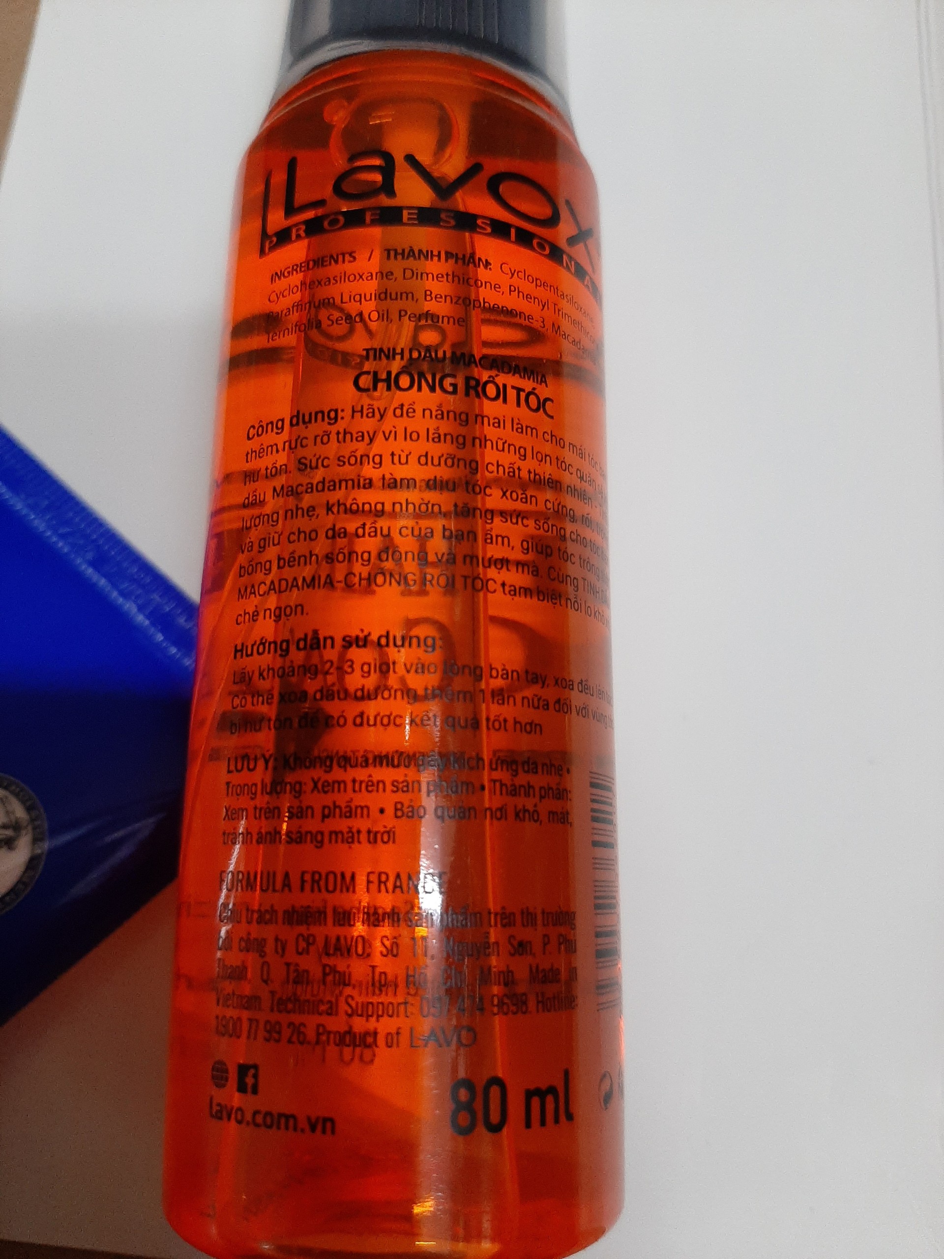 Dầu dưỡng tóc uốn Lavox chai 80ml