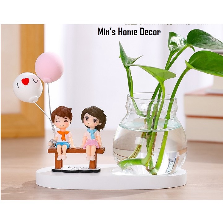 Chậu thủy sinh trồng cây mini để bàn, trồng cây thủy sinh, Bình thủy sinh