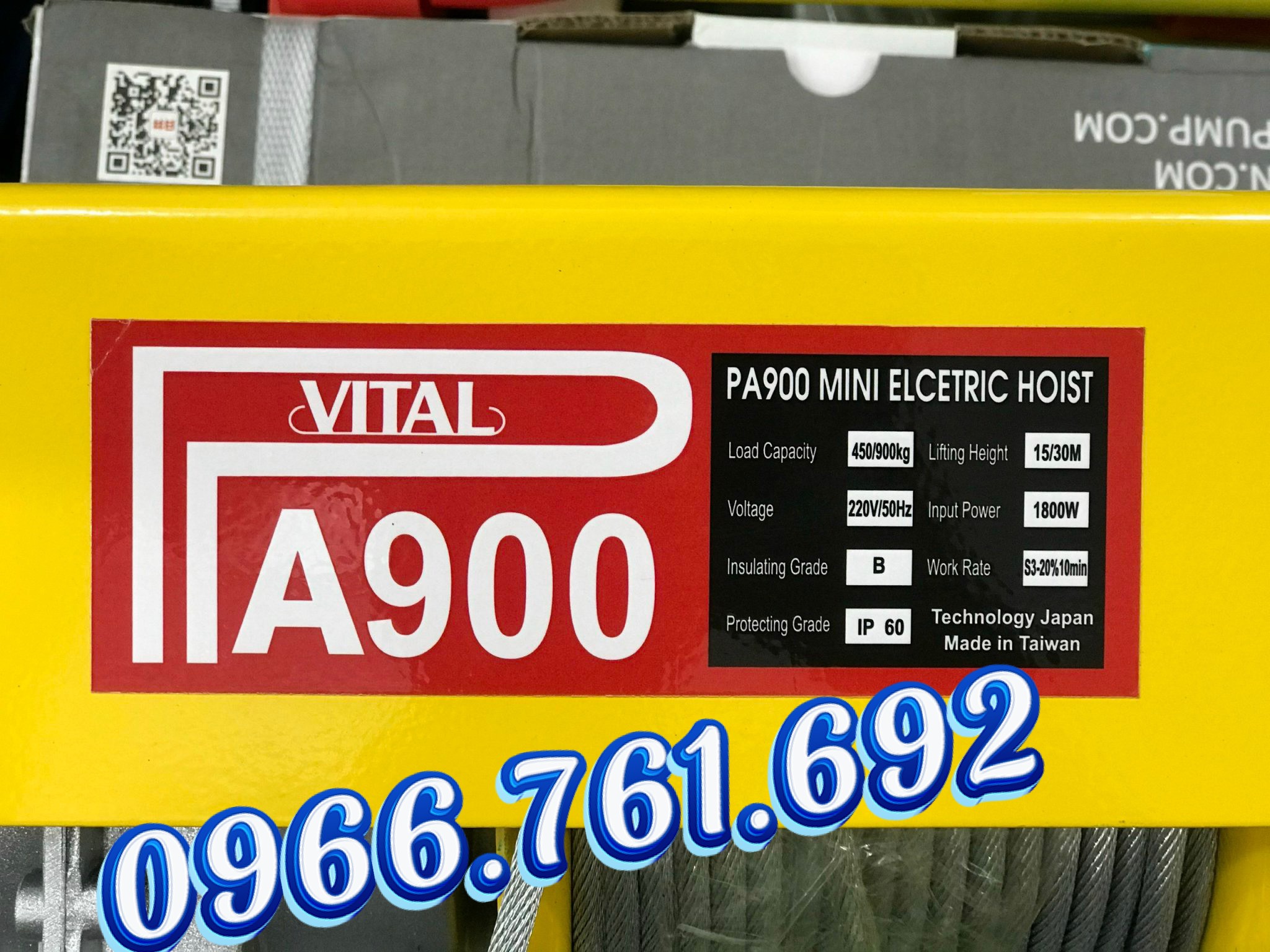 máy tời điện pa900 cáp dài 30m