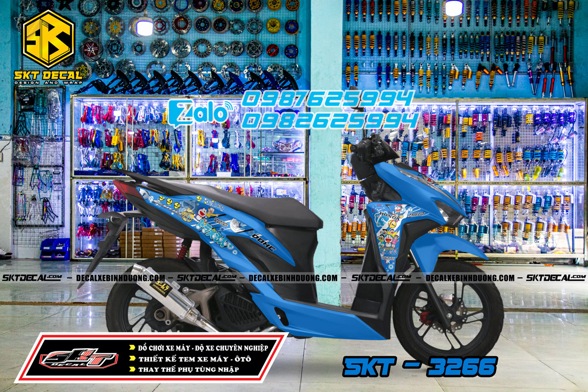 tem rời vario xanh trắng doremon 3266