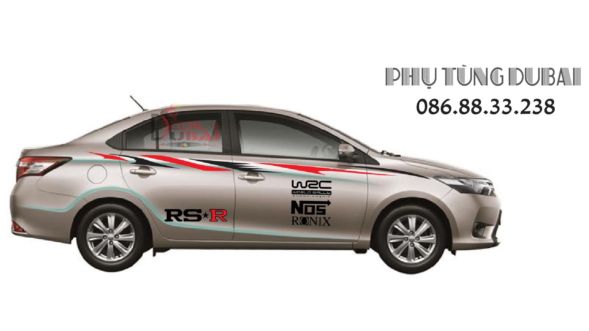 Tem dán sườn xe vios