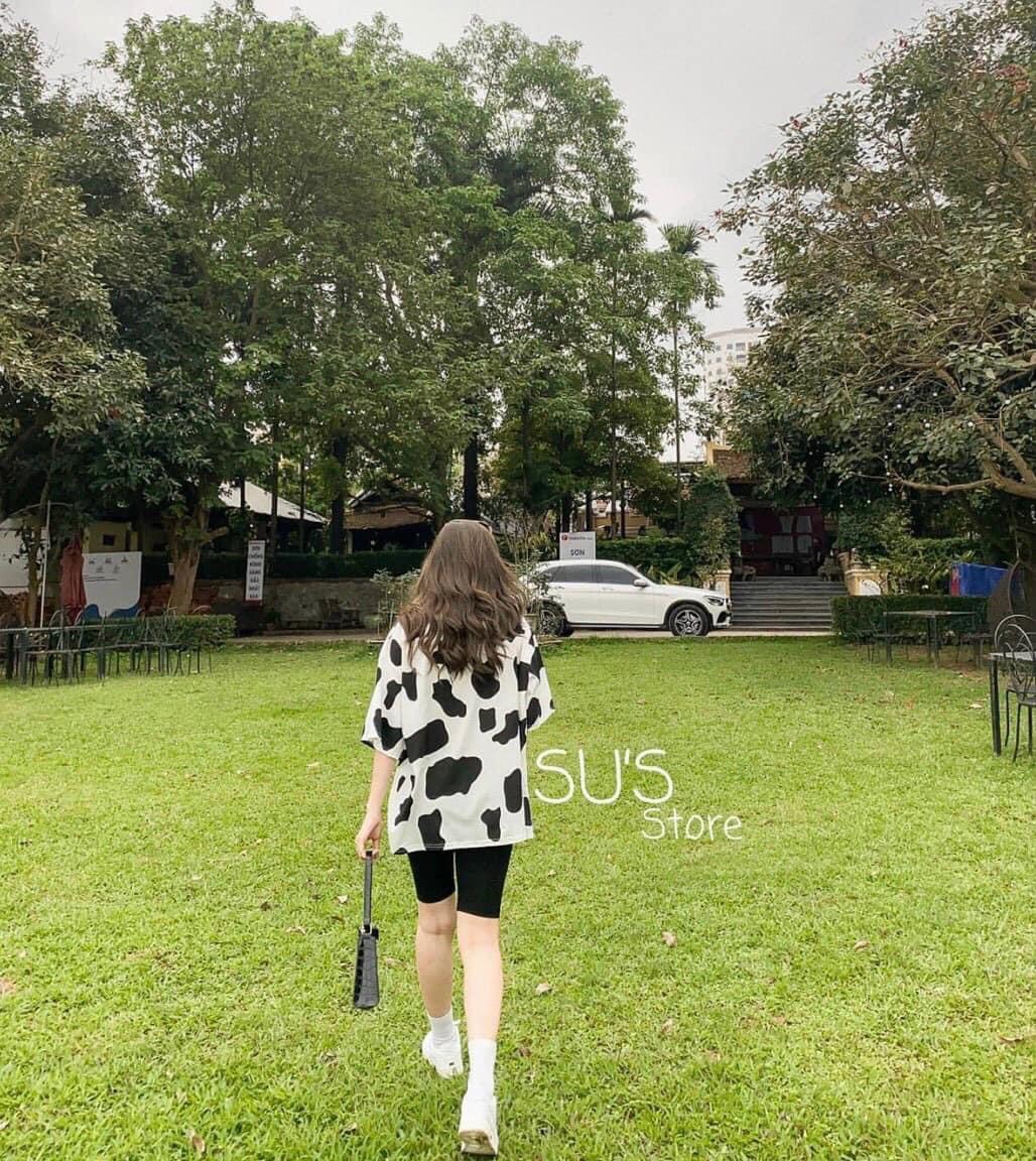 SET QUẤN NGỐ LEGGING + TSHIRT BÒ SỮA