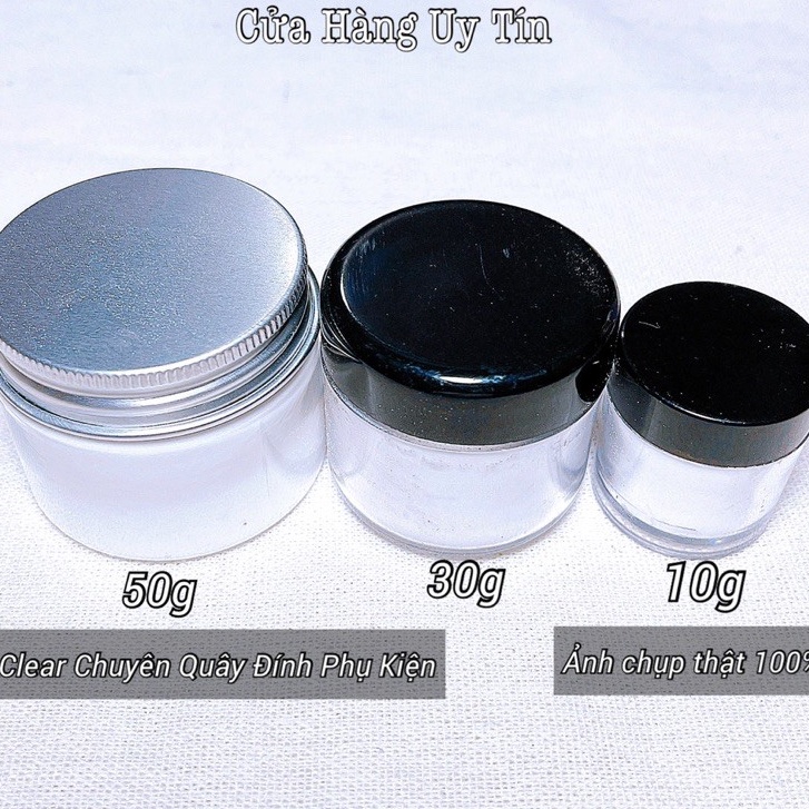 Hũ bột clear, trắng hũ 10g, 20g, 30g moon nail