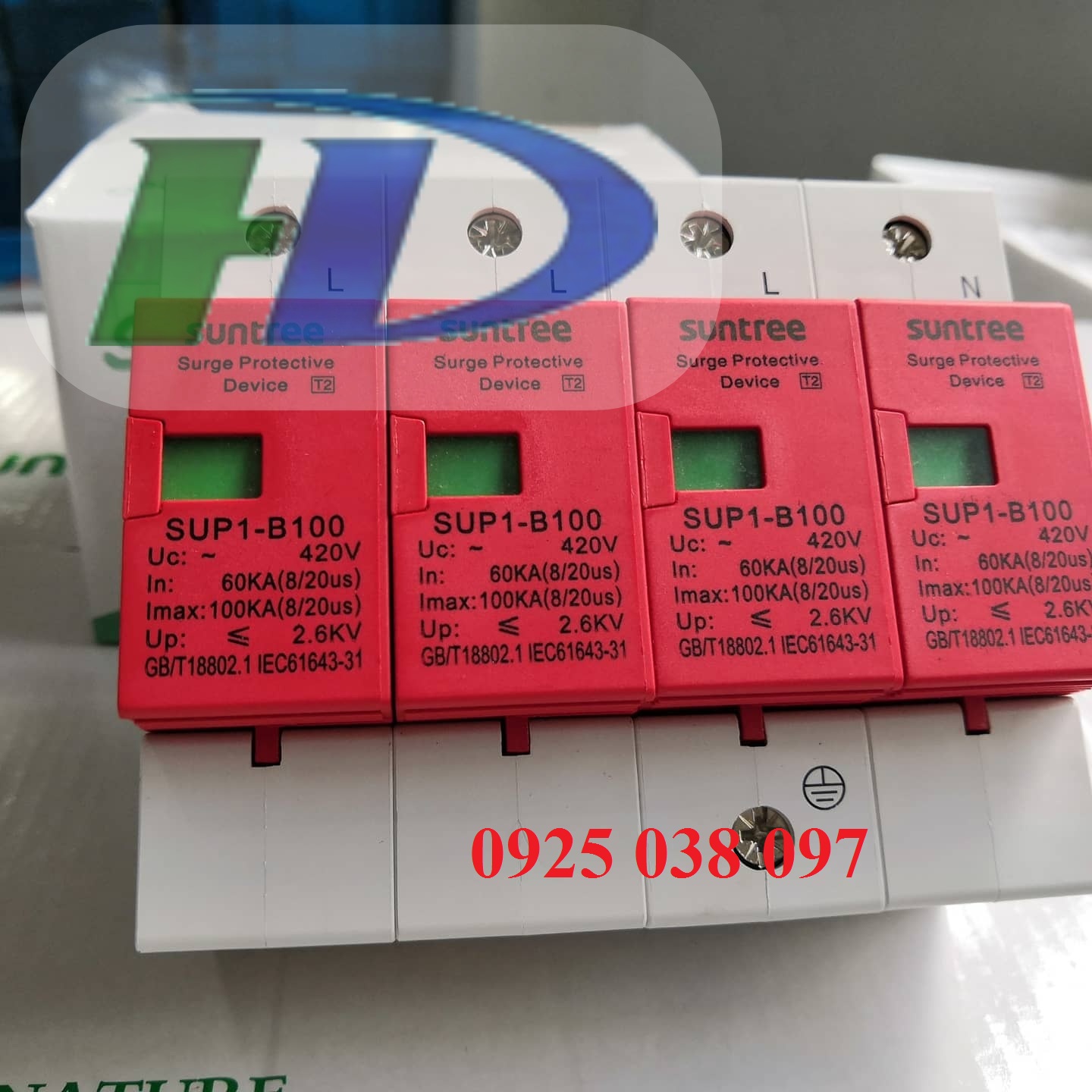 SPD 3 pha 3P+N 100kA (8/20us), chống sét lan truyền 100kA