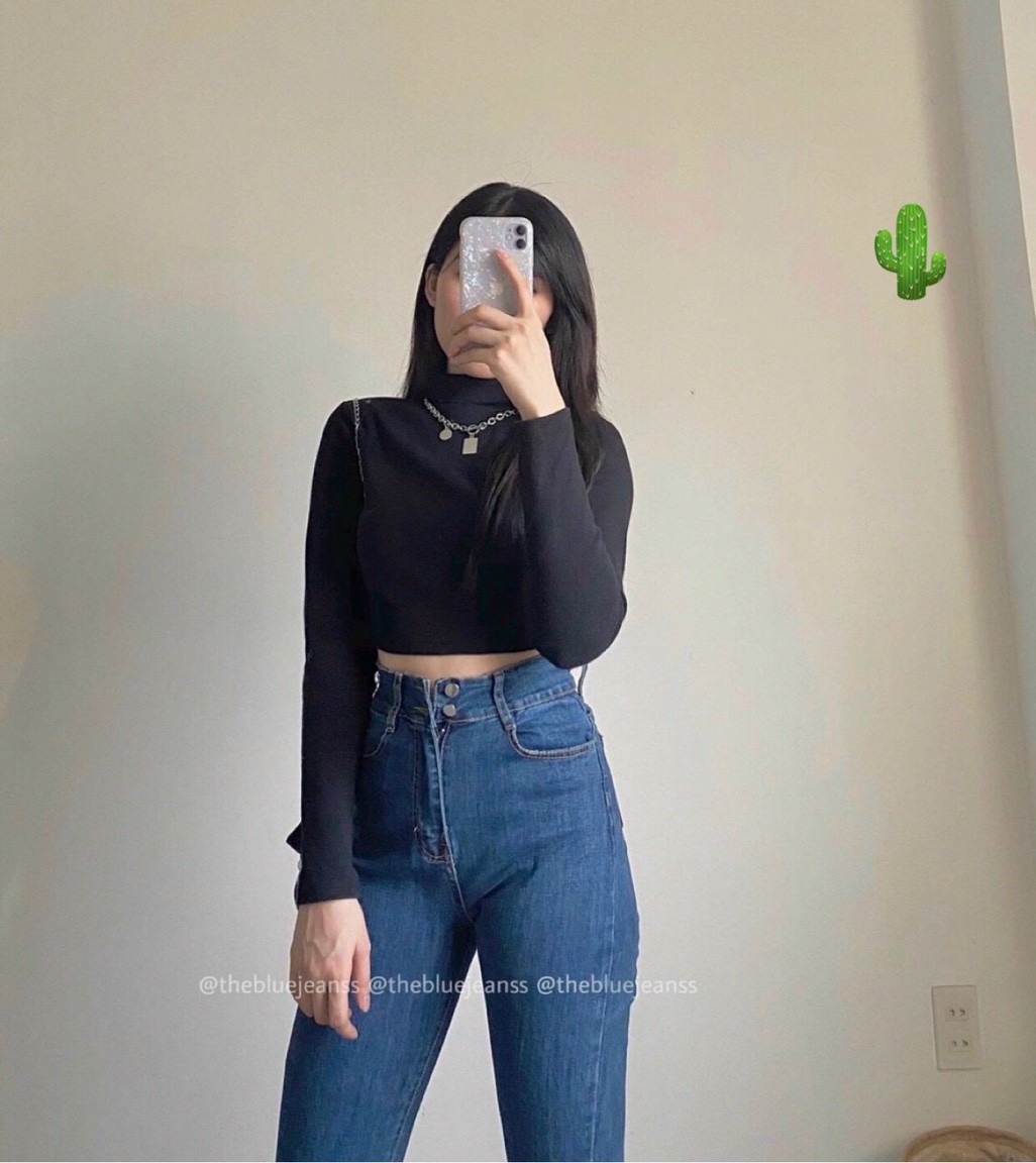 ÁO THUN CROPTOP CỔ LỌ