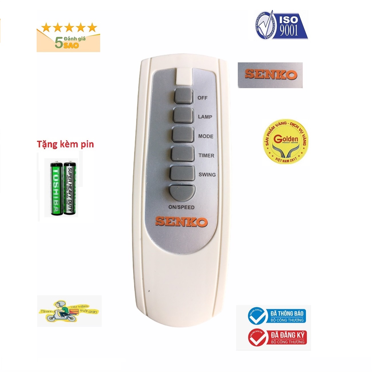 Điều khiên quạt Senko chính hãng nhà máy ,Remote từ xa quạt Senko chính hãng tặng kèm pin