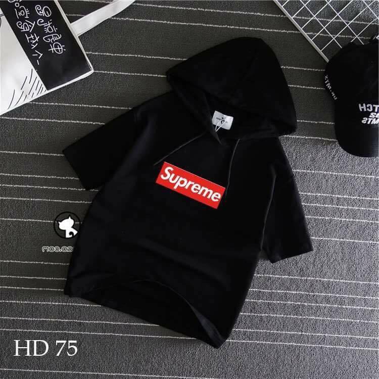 Áo thun tay lửng có nón supremer