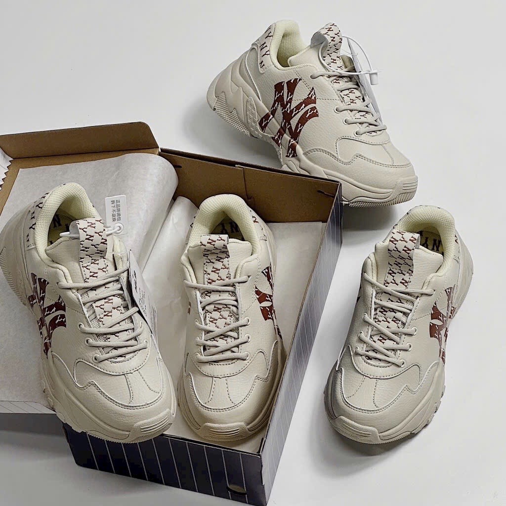 [TẶNG HỘP+ BILL+TẤT] Giày thể thao nam nữ MLB monogram NY nâu hàng cao cấp size 36-43