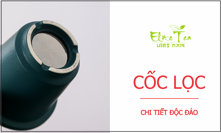 Cốc uống trà sứ đẹp - CÓ CỐC LỌC VÀ NẮP