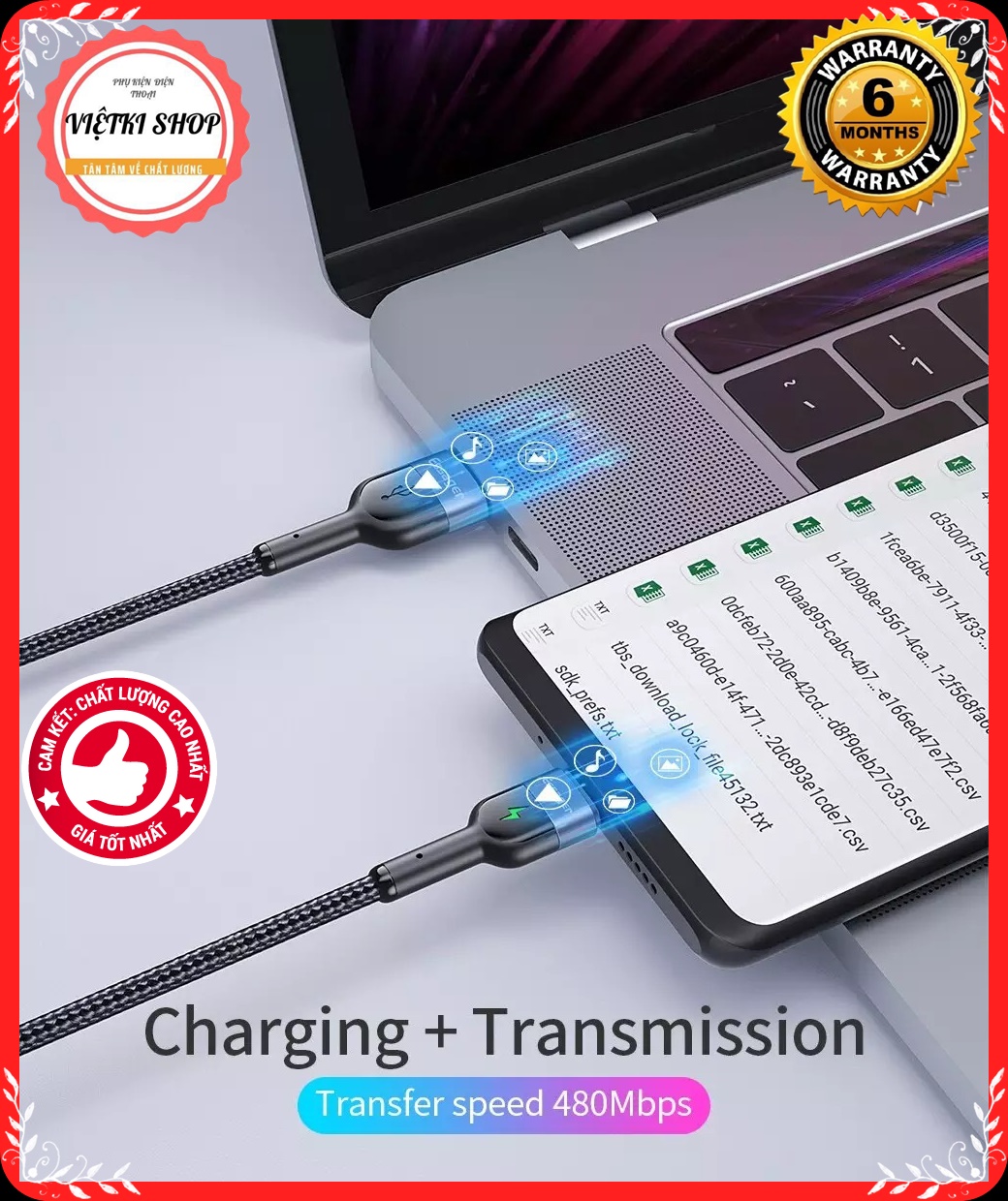 (Ngon Bổ Rẻ) Cáp Sạc Siêu Nhanh 3A Micro USB Dành Cho Điện Thoại Android