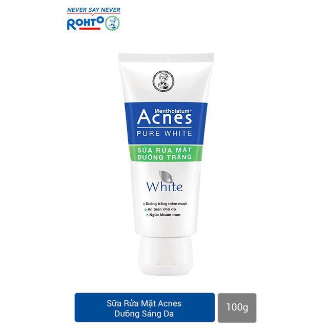 Sữa rửa mặt dưỡng trắng acnes pure white 100g