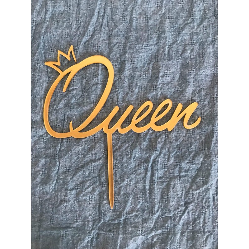 [HCM] [Que Cắm Trang Trí]Topper Queen Vương Miệng Vàng