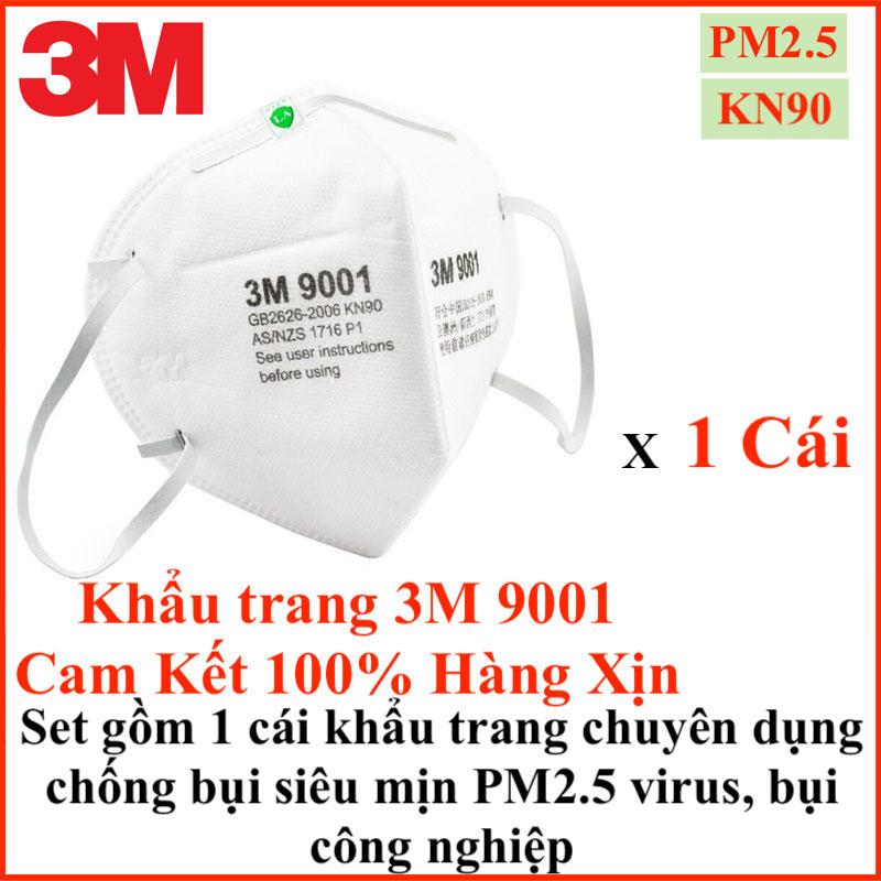 Combo 25-20-10-5-1 Cái Khẩu trang 3M 9001 hàng chuẩn loại 1 KN90, chống lại bụi sợi, bụi công nghiệp, bụi siêu mịn nano PM2.5 ô nhiễm ở các thành phố, mùi khói thuoc, bụi trong môi trường bụi xây dựng, bụi hàn cắt kim loại, virus cảm cúm