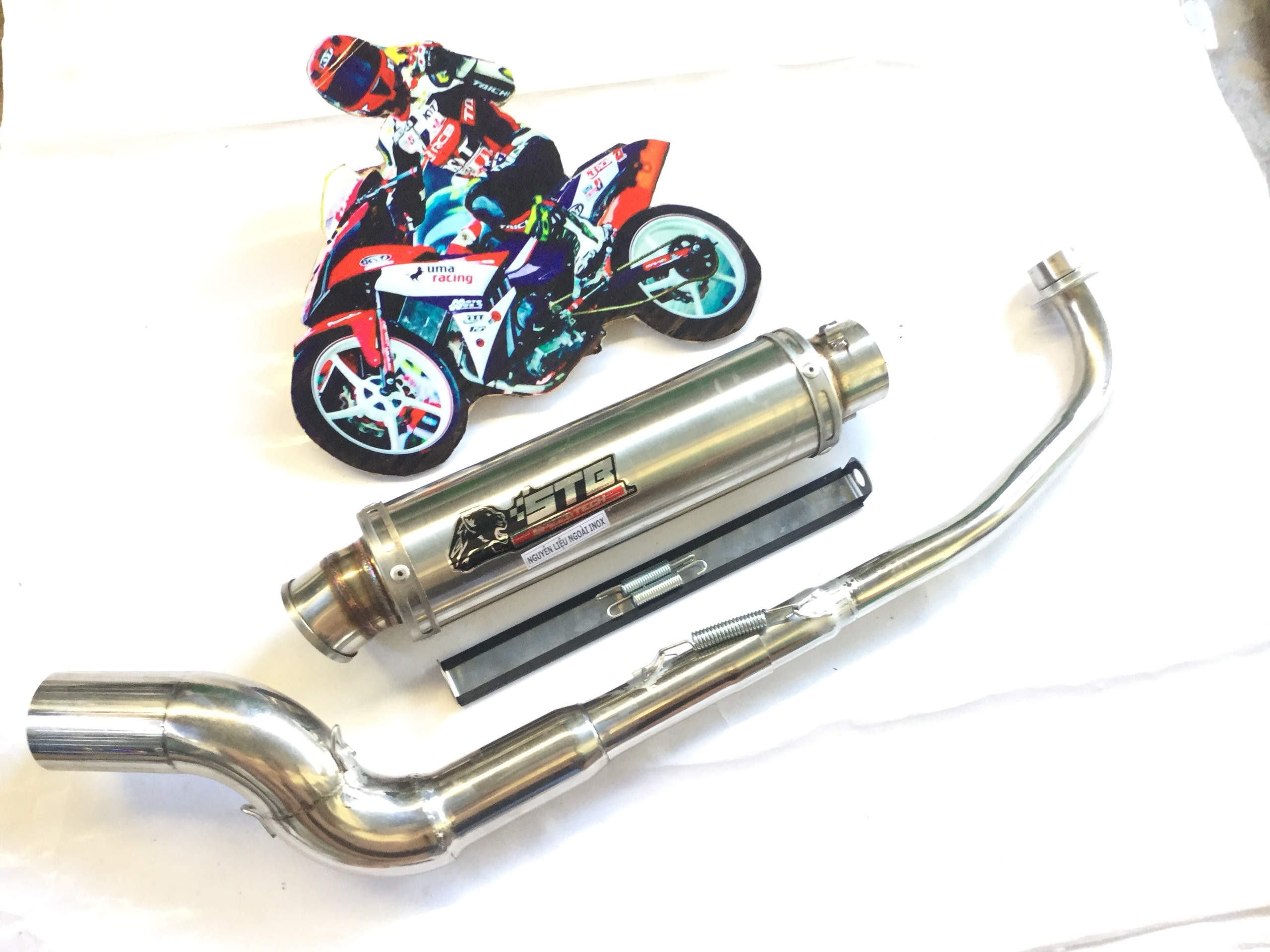 Pô STB inox Cổ Cong - Cả cổ Exciter 150 ..........,
