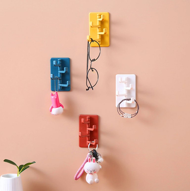 Móc treo đồ 4 móc dán tường