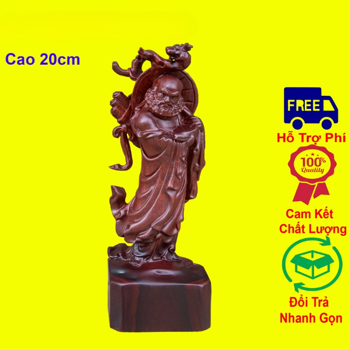 Tượng đạt ma sư tổ cao 20cm gỗ trắc cực đẹp