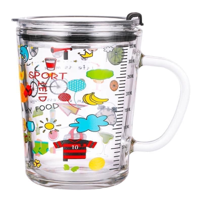 CỐC PHA SỮA THUỶ TINH CHIA VẠCH 350ml