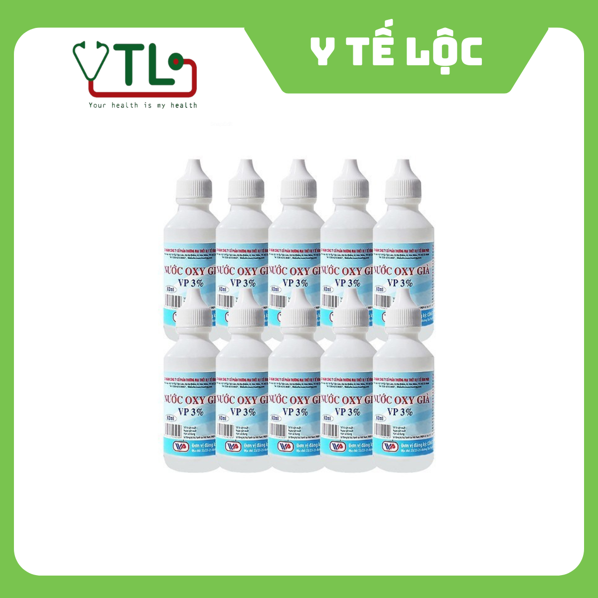 Lốc 10 Chai Nước Oxy Già Vp 3% 60Ml