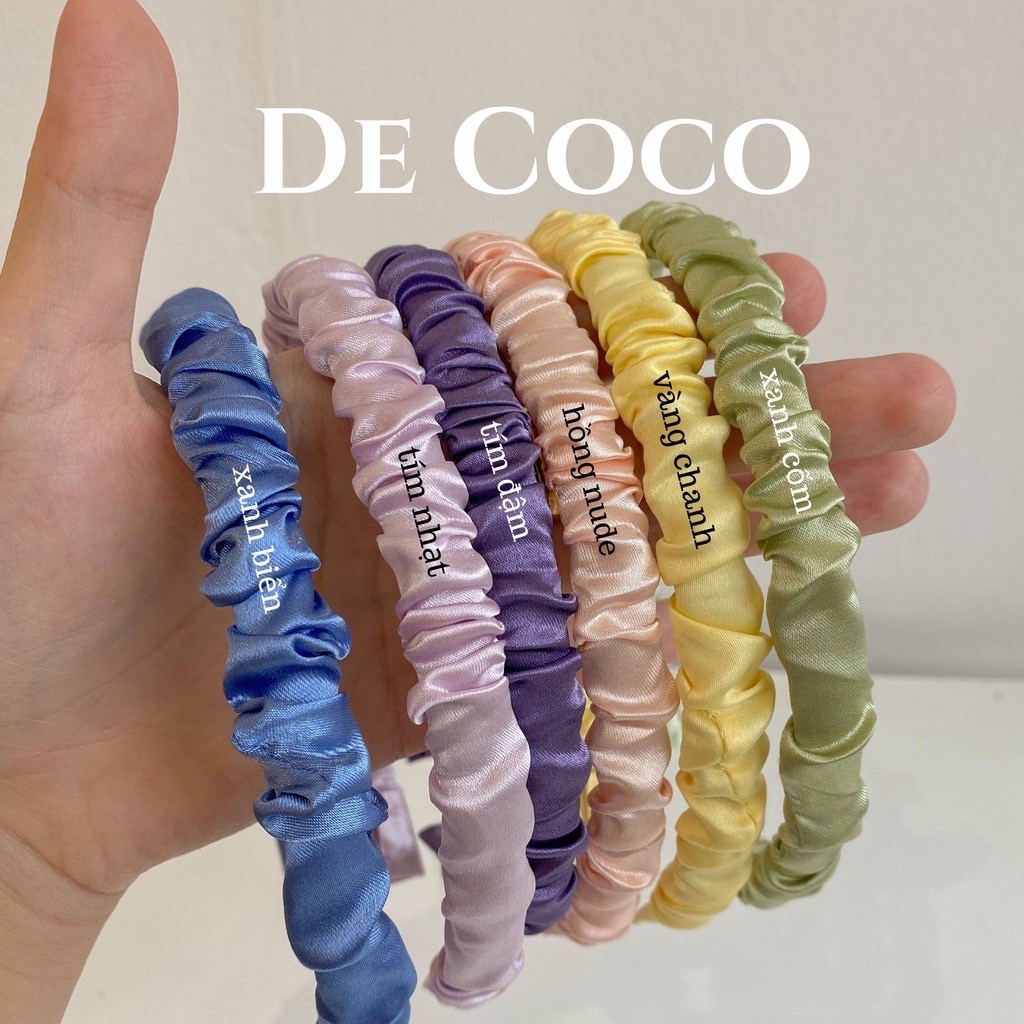 Bờm nhún lụa satin, cài tóc lụa De Coco Decoco