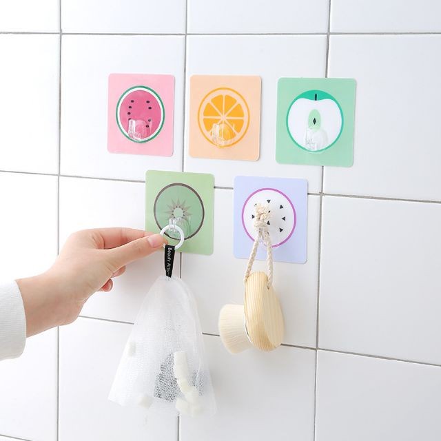 Móc dán tường siêu chịu lực siêu dính họa tiết 3d đa dạng độc đáo combo 5 chiếc móc dán tường