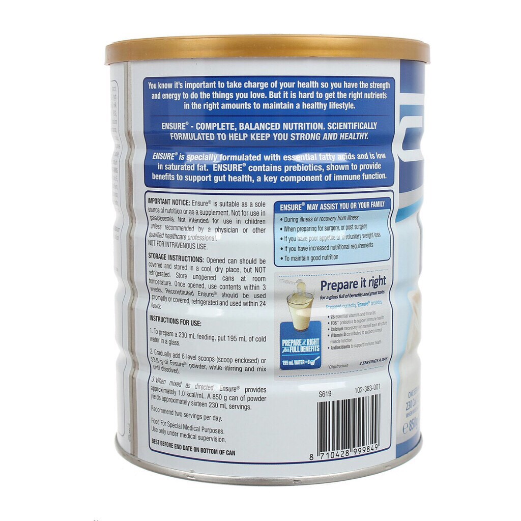 [Date 2024] Sữa Ensure Úc 850g