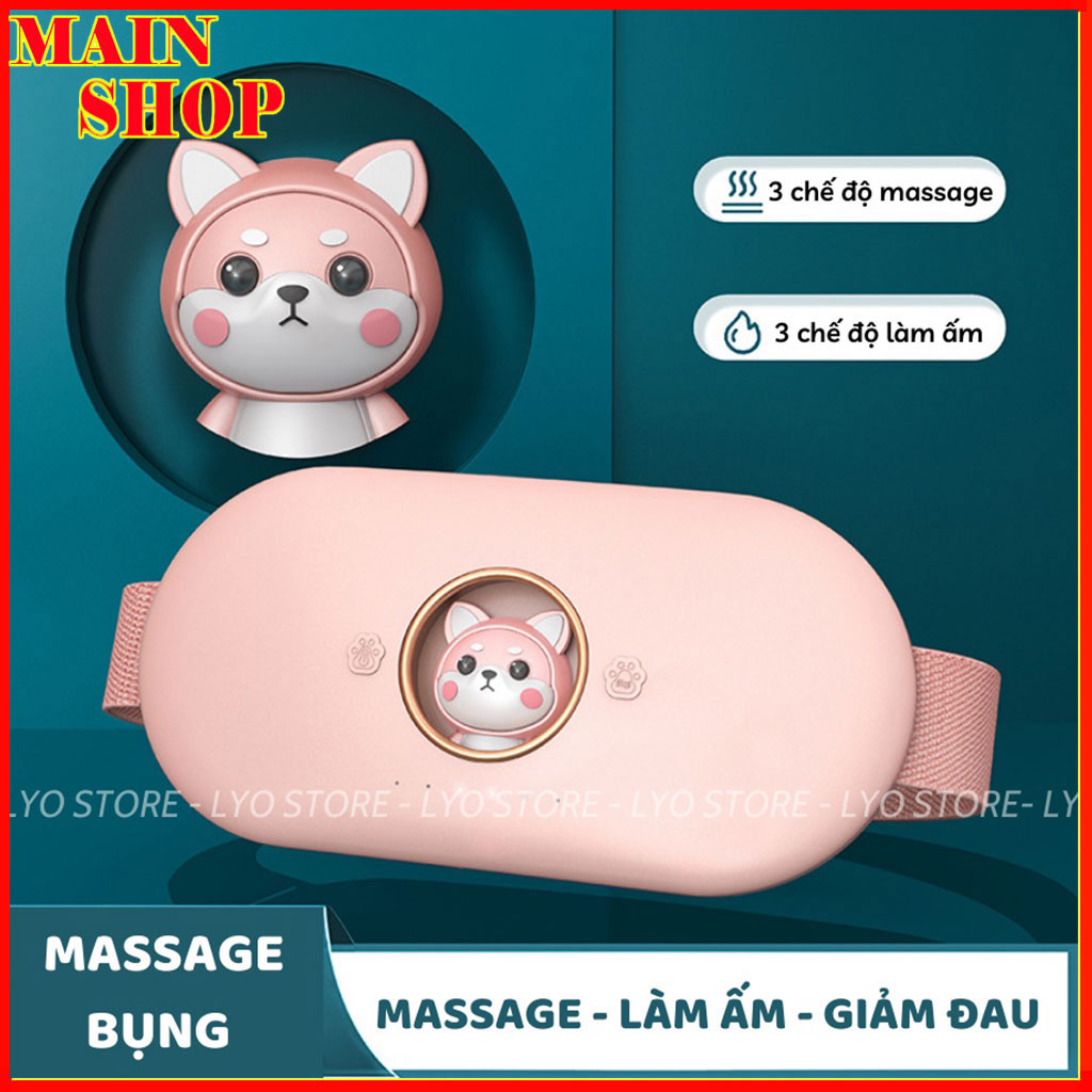 Máy massage làm ấm bụng kinh - Đai chuom nong điều chỉnh 3 tốc độ massage