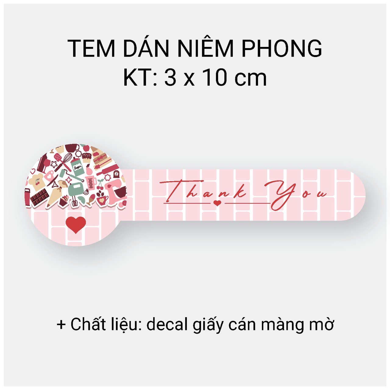100 Tem niêm phong, nhãn dán "Thank you"