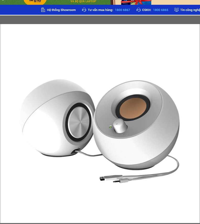 Loa Nghe Nhạc Cực Đỉnh,Loa Creative Pebble 2.0 (Trắng)