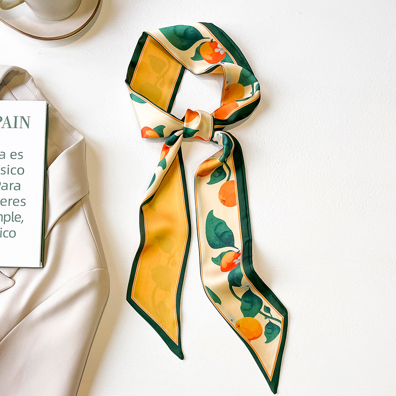(MỚI) Khăn lụa (130cm*7cm) quàng cổ, quấn túi, turban, thắt nơ túi xách