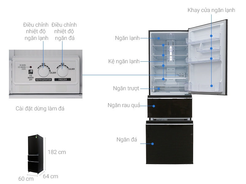 [Trả góp 0%] Tủ lạnh LG Inverter 519 lít Side By Side GR-B256BL (Giá áp dụng giao tại HN, HCM& các tỉnh liên hệ shop)