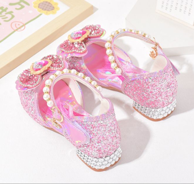 Giày có gót cho bé hình công chúa Elsa, giày hở mũi