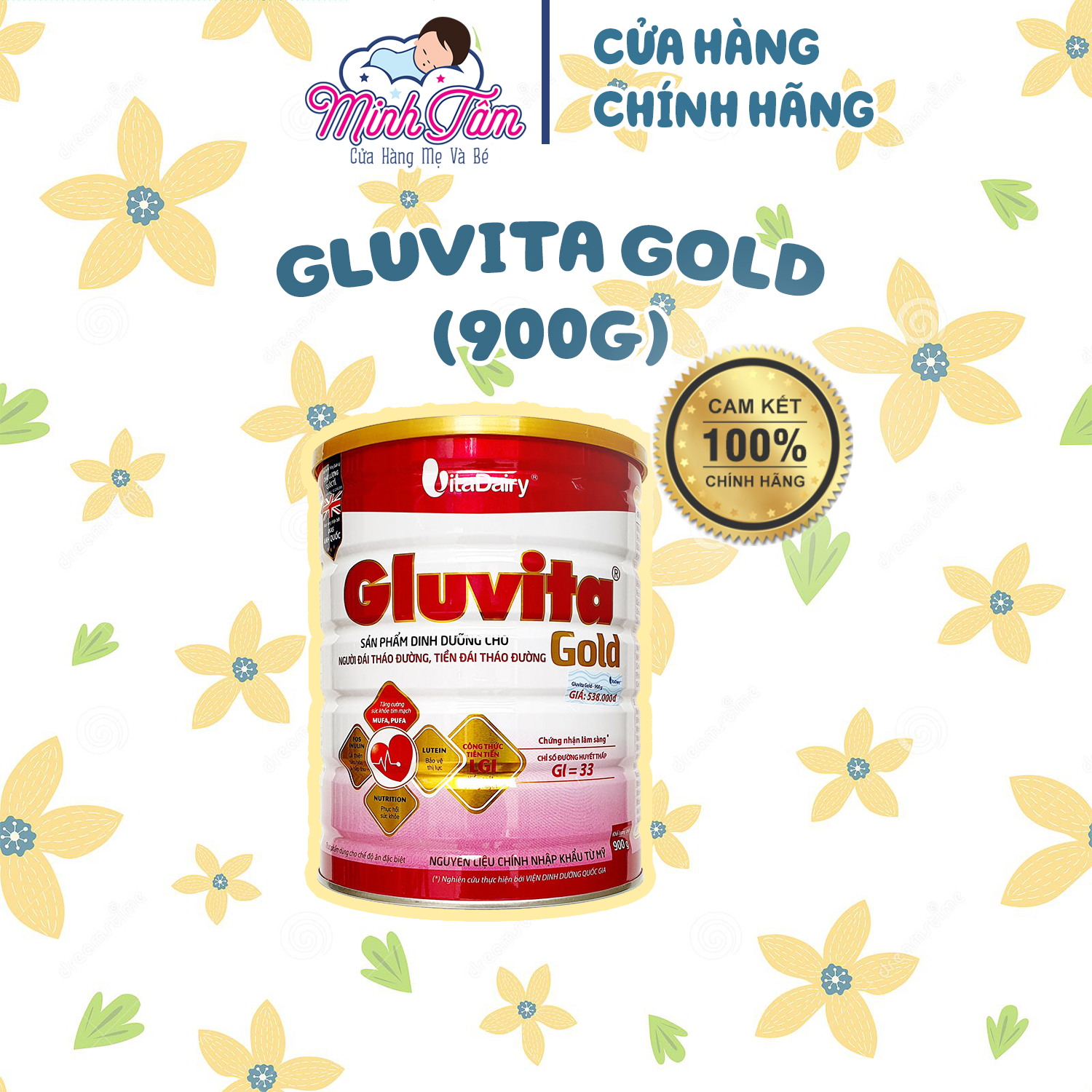[Date mới, Mã QR] Sữa bột Gluvita Gold (900g)