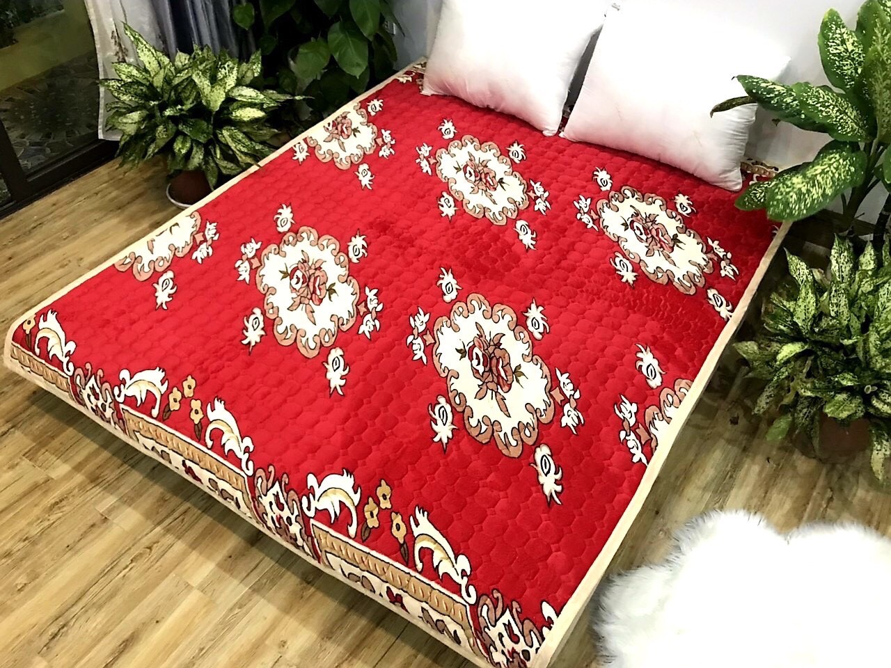 Thảm lông cừu trải giường cao cấp 1,2x1,9m