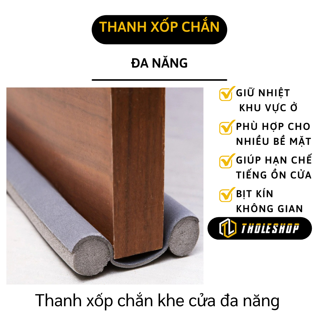 Xốp chặn cửa - Miếng đệm xốp chèn khe cửa thông minh - Ron thanh nẹp xốp chèn cửa chống bụi, chống ồn, côn trùng, dài 95cm